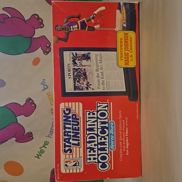NBA Other - Vintage 90s Magic Johnson Lakers Starting Line Up Figure Headline Collection